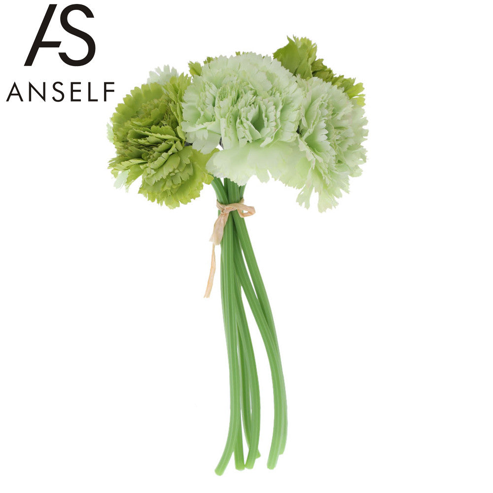 ANSELF 6 Heads Carnation Bouquet Artificial Flower Silk Flowers for Home and Hotel Decorating Flowers for Wedding Party