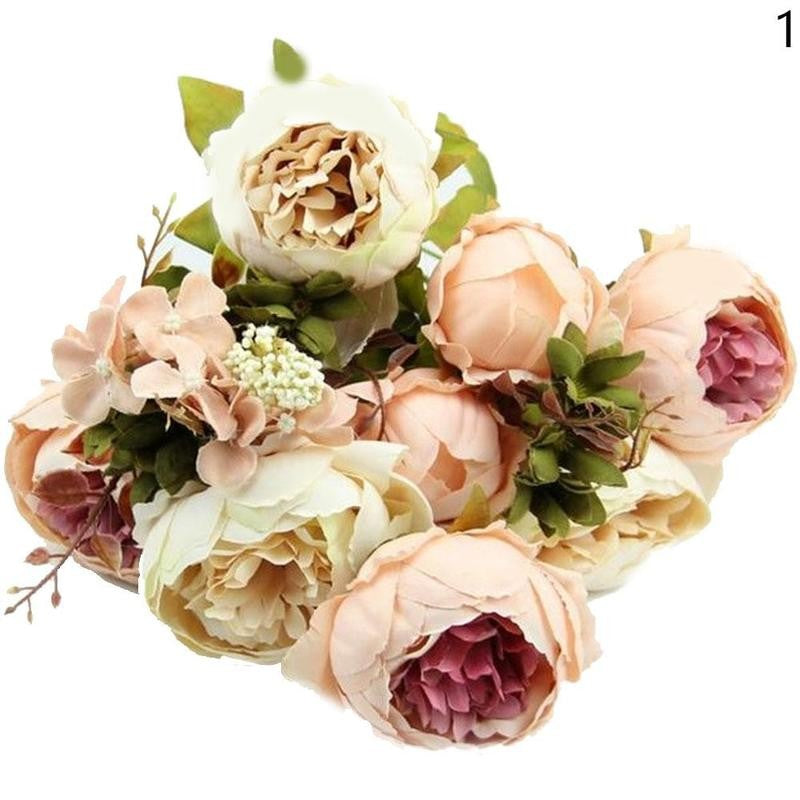 2017 Artificial Flowers Silk European Peony flowers artificial bouquet Peonies Wedding Home hotel Decoration flower
